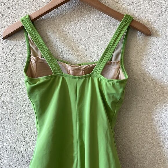 Vintage Newport News Green One Piece Swimsuit with Ruched Bust Size 4 - Picture 6 of 13
